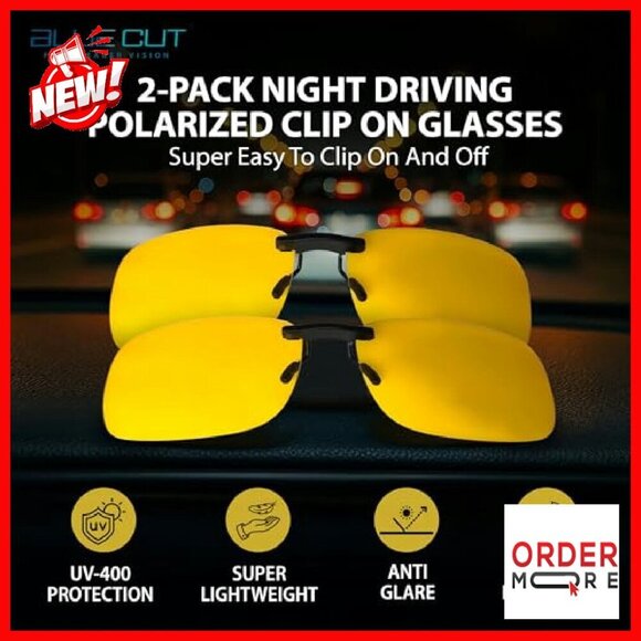 Clip-On Polarized Night Vision Driving Sunglasses UV 400 Protection main image 5